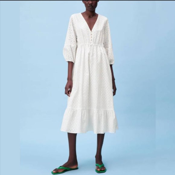 Zara Dresses & Skirts - NEW WITH TAGS  ZARA DRESS WITH CUTWORK EMBROIDERY